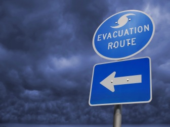 Hurricane Storm Evacuation Route Sign